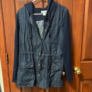Christopher & Banks Women's Navy Hooded Jacket
